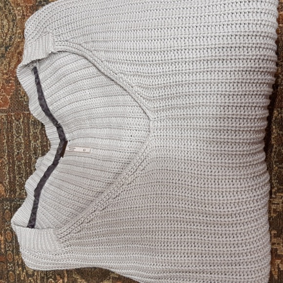 Free People Oversized Crop Sweater Size Medium Light Gray - Picture 11 of 11